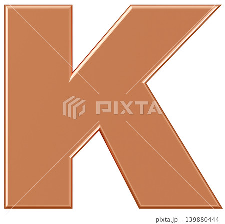 3D素材_アルファベット_K_金 3D素材_アルファベット_K_金 139880444