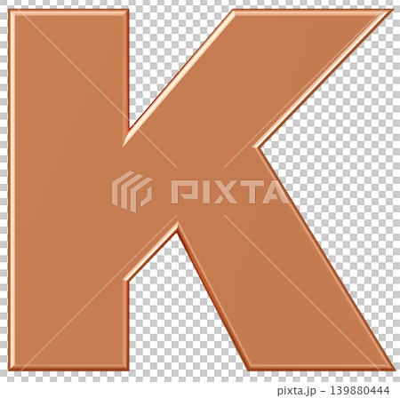 3D素材_アルファベット_K_金 3D素材_アルファベット_K_金 139880444