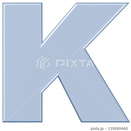 3D素材_アルファベット_K_銀 139880468