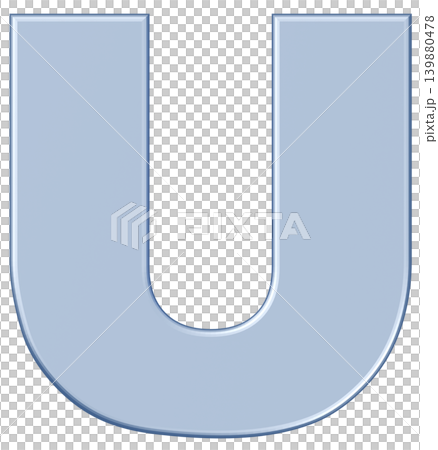 3D材質_字母_U_銀色 139880478