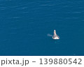 humpback whale drone shot while breaching out of Pacific Ocean off the coast of Cabo San Lucas, Baja California 139880542