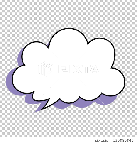 簡單的雲朵形對話框插圖素材(白色背景) 簡單的雲朵形對話框插圖素材(白色背景) 139880840