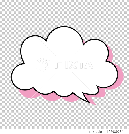 Simple illustration material of a cloud-shaped speech bubble (white background) Simple illustration material of a cloud-shaped speech bubble (white background) 139880844