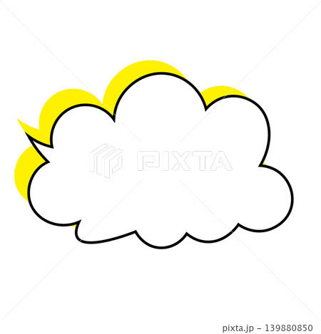雲形吹き出しのシンプルなイラスト素材 もくもく(白背景) 雲形吹き出しのシンプルなイラスト素材 もくもく(白背景) 139880850