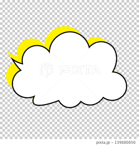 雲形吹き出しのシンプルなイラスト素材 もくもく(白背景) 雲形吹き出しのシンプルなイラスト素材 もくもく(白背景) 139880850