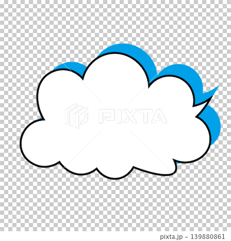 雲形吹き出しのシンプルなイラスト素材 もくもく(白背景) 雲形吹き出しのシンプルなイラスト素材 もくもく(白背景) 139880861