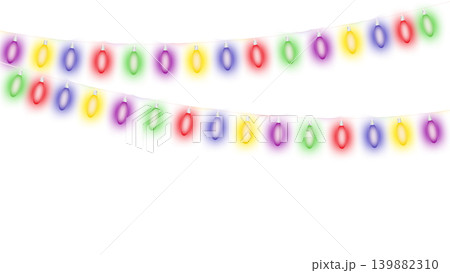 Colorful glowing string lights on transparent background with soft festive blur and copy space, decorative holiday garland for celebration, banner, or template. Colorful glowing string lights on transparent background with soft festive blur and copy space, decorative holiday garland for celebration, banner, or template. 139882310