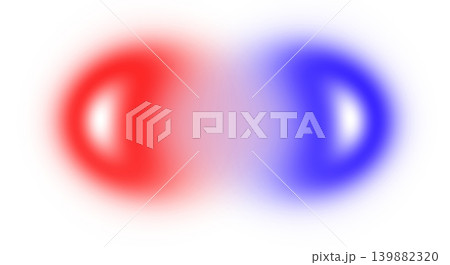 Two glowing neon spheres in red and blue. Abstract luminous orbs, futuristic light flares, and radiant energy bursts on transparent background for duality or emergency concepts. Two glowing neon spheres in red and blue. Abstract luminous orbs, futuristic light flares, and radiant energy bursts on transparent background for duality or emergency concepts. 139882320