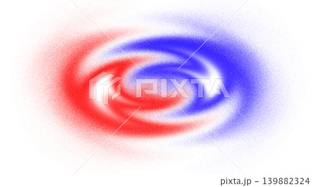 Abstract red and blue particle dust swirl on transparent background forming a glowing spiral cloud, concept of cosmic galaxy explosion and digital data 139882324