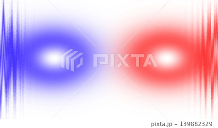 Abstract glowing blue and red energy spots between vertical particle interferences on transparent background, concept of police siren and light technology Abstract glowing blue and red energy spots between vertical particle interferences on transparent background, concept of police siren and light technology 139882329