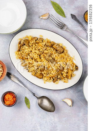 Homemade Rice and Meat Dish. 139882356