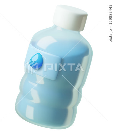 Bottle of water 3d icon with pure blue drinking water in a plastic disposable bottle 139882445