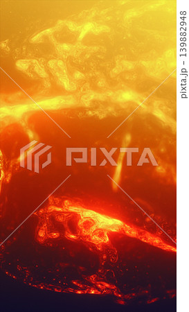 Abstract fiery plasma in orange and yellow tones, resembling molten liquid, solar flames, and glowing heat energy. Abstract fiery plasma in orange and yellow tones, resembling molten liquid, solar flames, and glowing heat energy. 139882948