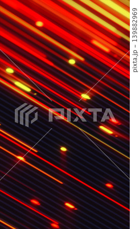 Diagonal red and yellow neon light streaks with motion blur, futuristic abstract speed background Diagonal red and yellow neon light streaks with motion blur, futuristic abstract speed background 139882969