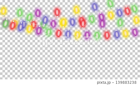 Colorful festive string lights isolated on transparent background, glowing multicolor holiday garland for celebration decor, party design and cheerful banner elements. Colorful festive string lights isolated on transparent background, glowing multicolor holiday garland for celebration decor, party design and cheerful banner elements. 139883238