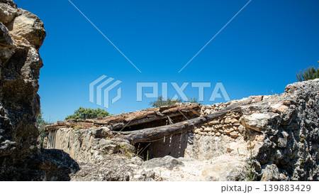 settlement, ruins, stone, archway, spain, historic, remains, moorish, nature, plants, walls, architecture, heritage, culture, landscape, travel, exploration, history, archaeology, building, preservati 139883429