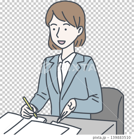 面談や相談窓口で優しく案内するビジネスウーマンのイラスト カウンセリング 面談や相談窓口で優しく案内するビジネスウーマンのイラスト カウンセリング 139883510