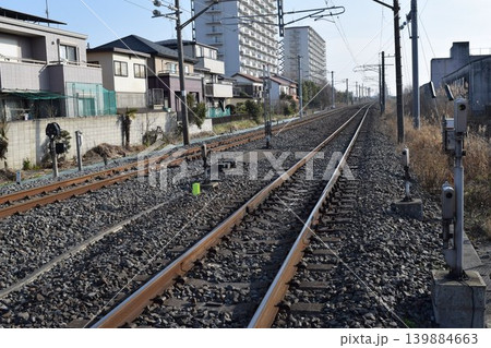 常磐線の鉄道線路 茨城県 常磐線の鉄道線路 茨城県 139884663