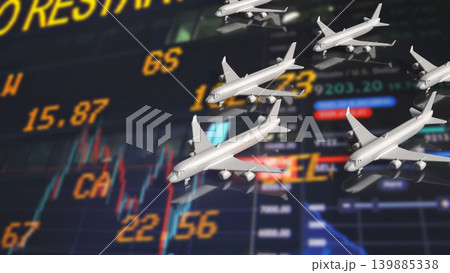 Global Aviation Market Finance Concept 3d render. Global Aviation Market Finance Concept 3d render. 139885338