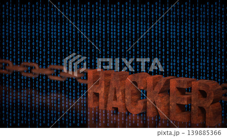 Cyber Hacker Attack On Digital Network 3d render. Cyber Hacker Attack On Digital Network 3d render. 139885366
