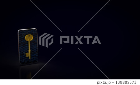 Secure Mobile Data Access Key 3d render. 139885373