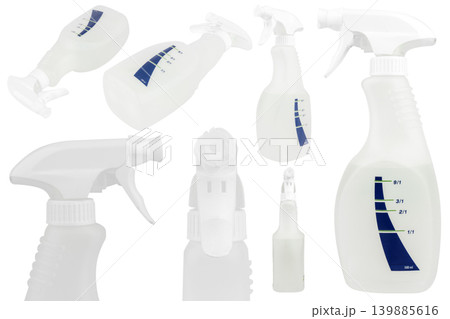 Fabric spray bottle isolated on white background Fabric spray bottle isolated on white background 139885616