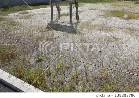 更地の土地。ロープで仕切られた貸土地。宅地開発。不動産投資。 139885790