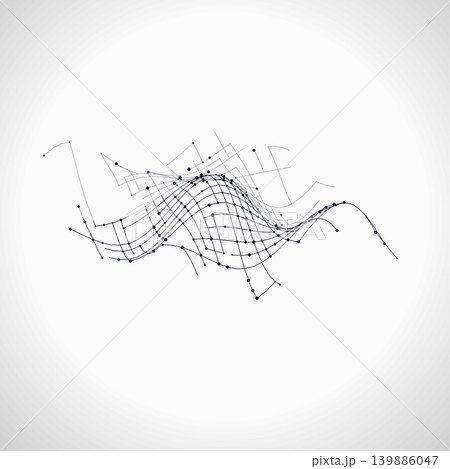 Abstract 3D Wire Wavy Surface Abstract 3D Wire Wavy Surface 139886047