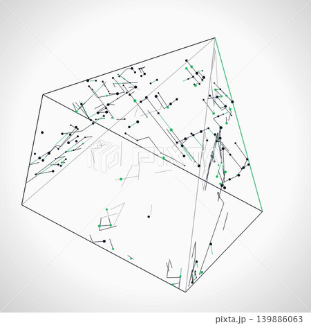 Digital 3D Pyramid Network Background Digital 3D Pyramid Network Background 139886063