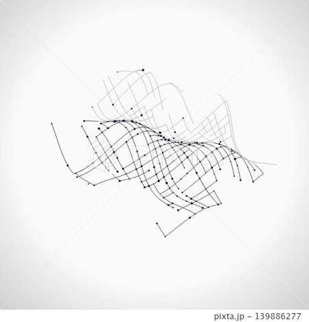 Abstract 3D Wire Wavy Surface Abstract 3D Wire Wavy Surface 139886277