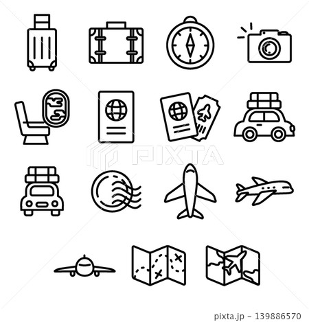 Travel Icon Set - Line Outline Travel Icon Set - Line Outline 139886570