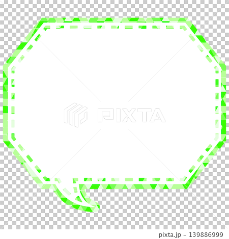 Stained glass style speech bubble, triangular pattern, octagonal shape with corners 139886999