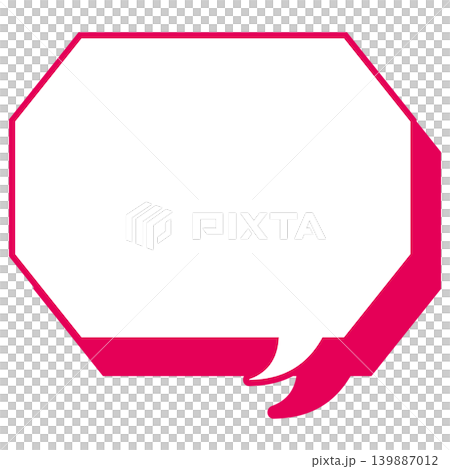 Simple color line speech bubble - octagonal shape with corners Simple color line speech bubble - octagonal shape with corners 139887012