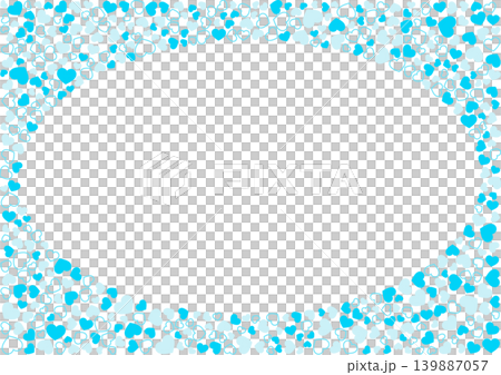 Heart pattern background, three light blue borders and solid color hearts Heart pattern background, three light blue borders and solid color hearts 139887057