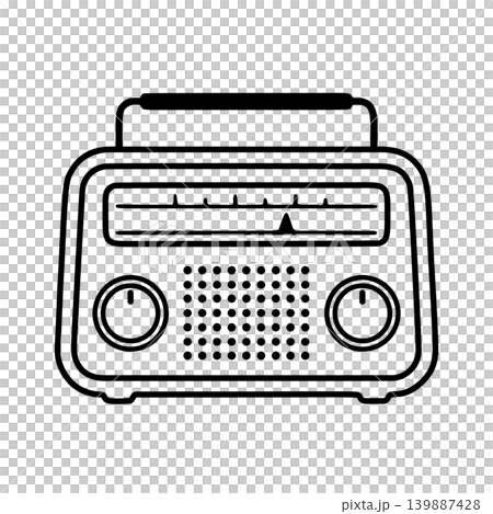 Retro radio line icon 139887428