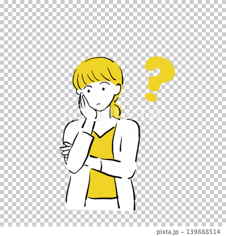 Illustration of a woman with a question Illustration of a woman with a question 139888514