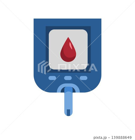 Glucose meter showing blood drop icon for diabetes management 139888649