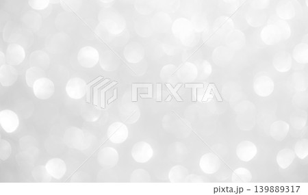 Background grey bokeh abstarct white circle light texture bubble blur pattern defocused glowing sparkle snow glitter snowflake magig backdrop ecosystem foreground card silver space decoration. 139889317
