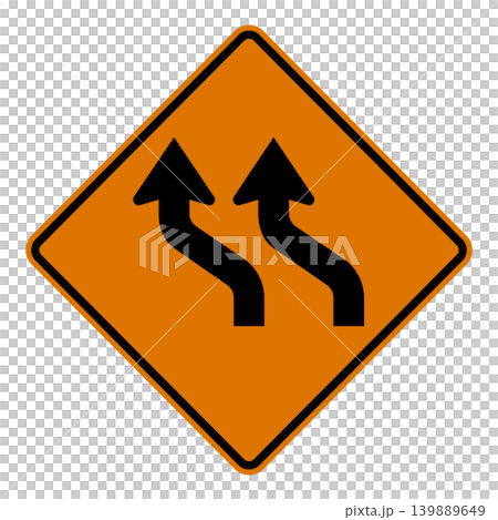American road signs: 2-lane shift American road signs: 2-lane shift 139889649