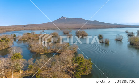 April 26 2026 Onumakoen Lake With Komagatake Mountain Aerial April 26 2026 Onumakoen Lake With Komagatake Mountain Aerial 139889730