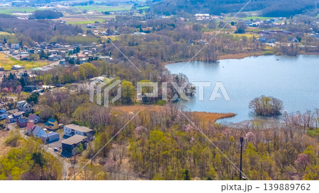 April 26 2026 Onumakoen Lakeside Town Aerial With Mountains 139889762