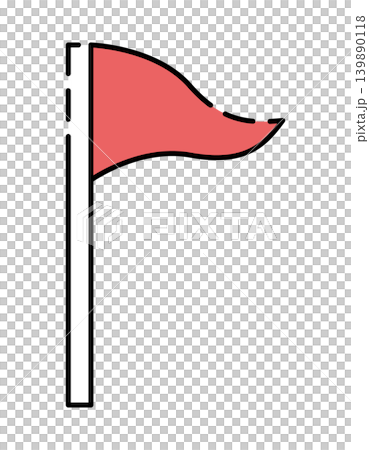 Simple red flag illustration (vector material) Simple red flag illustration (vector material) 139890118