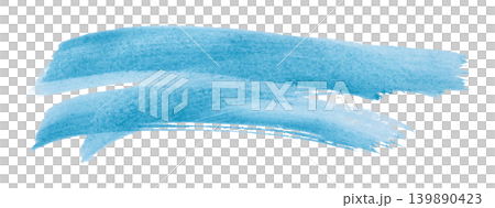 Light blue brush isolated on transparent background Light blue watercolor 139890423