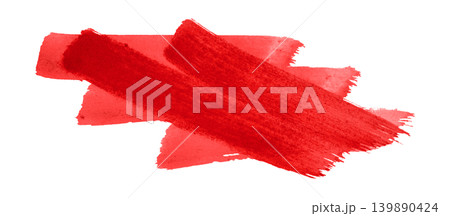 red brush isolated on transparent background red watercolor 139890424