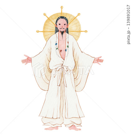 日本の神　日本神話　高御産巣日神 タカミムスビ　水彩 イラスト 139891017