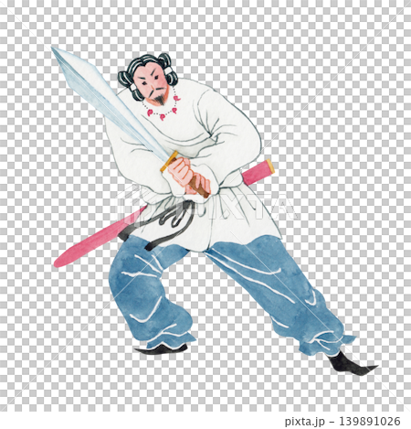 日本の神 日本神話 日本武尊 倭建命 ヤマトタケル 水彩 イラスト 日本の神 日本神話 日本武尊 倭建命 ヤマトタケル 水彩 イラスト 139891026