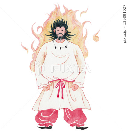 日本の神 日本神話 火之迦具土神 ヒノカグツチ 水彩 イラスト 日本の神 日本神話 火之迦具土神 ヒノカグツチ 水彩 イラスト 139891027