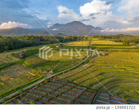 The natural beauty of the Indonesian mountains with beautiful tropical forests at sunrise The natural beauty of the Indonesian mountains with beautiful tropical forests at sunrise 139891722