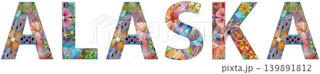 Word Alaska. Vector object for decoration 139891812