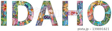 Word Idaho. Vector object for decoration Word Idaho. Vector object for decoration 139891821